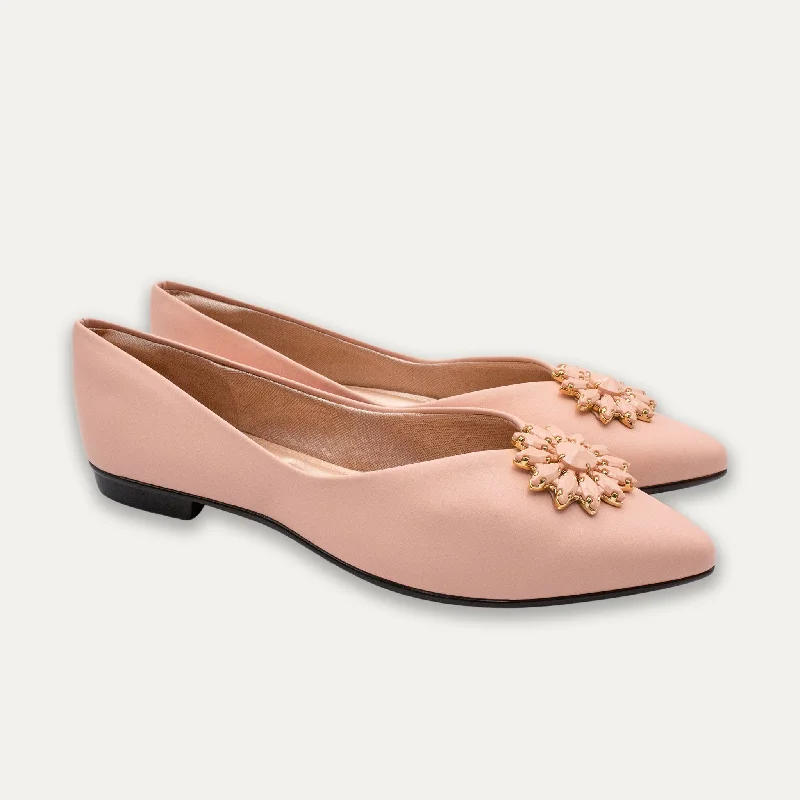 Estela Apricot Pointed Toe Flats